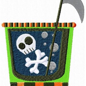 Skull and Crossbones Grim Reaper Creepy Cocktail Embroidered Waffle Weave Hand/Dish Towel image 1