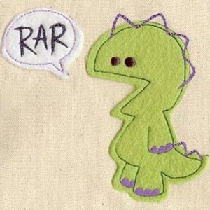 Rar Monster Speaks Fleece Applique Embroidery