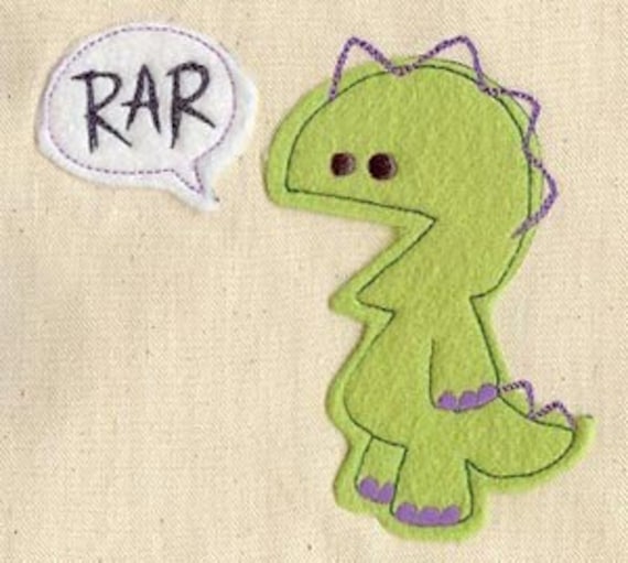 Rar Monster Speaks Fleece Applique Embroidery Etsy