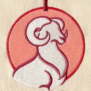 Vädurens astrologi broderad våffelvävd handduk/diskhandduk bild 1