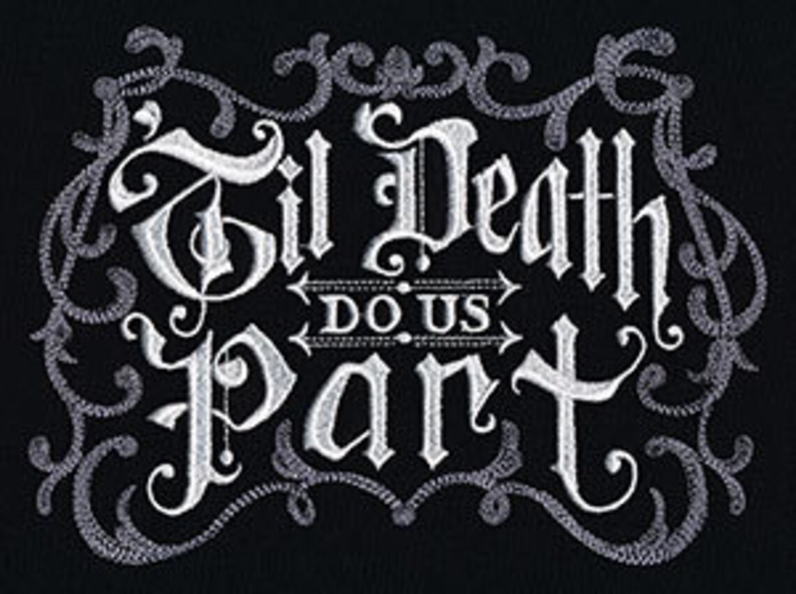 Til Death Do Us Part Url Card Til Death Do Us Part Dark Gothic Halloween Embroidered Waffle - Etsy