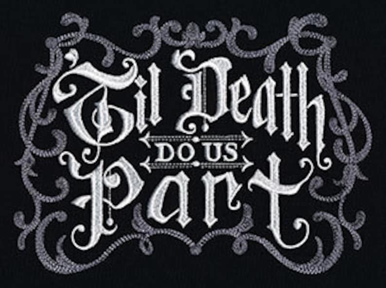 Do us part. Halloween готическим шрифтом. till death do us part тату. till death do us part прописью. till death do us part.
