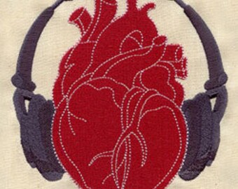 Listen to Your Heart Embroidered Waffle Weave Hand/DIsh Towel