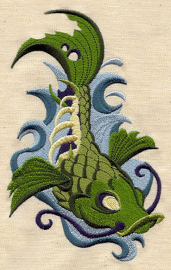 ホビー・楽器・アート Sneak fish Zombie Koi Asian Fish Embroidered Waffle Weave Hand/dish Towel - Etsy