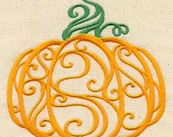 FIligree Pumpkins Embroidered Waffle Weave Hand/Dish Towel