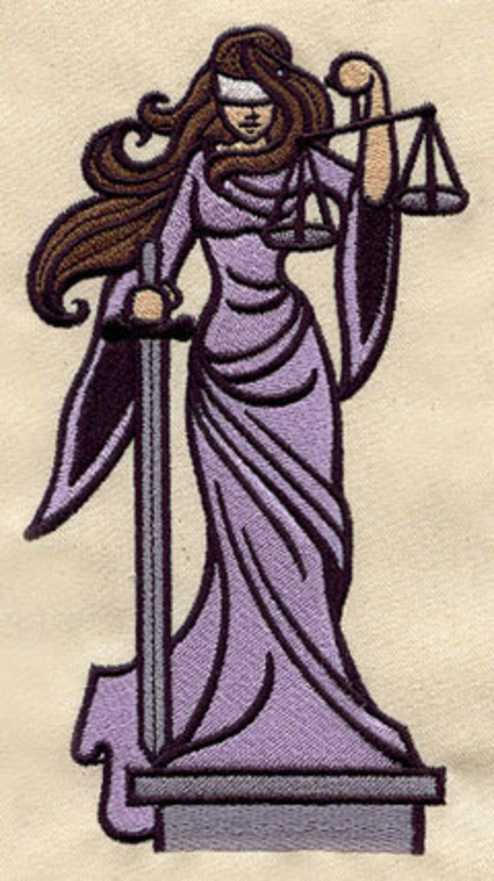 Lady Justice Scales of Justice Embroidered Waffle Weave Etsy