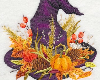 Witches Bounty Hat Embroidered Waffle Weave Hand/Dish Towel