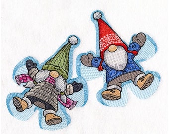 Snow Angel Gnomes Embroidered Waffle Weave Hand/Dish Towel