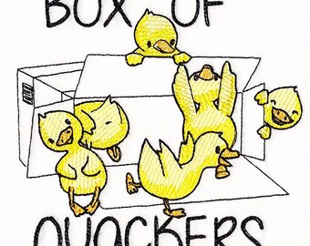 Box of Quackers Chicks Embroidered Waffle Weave Towel