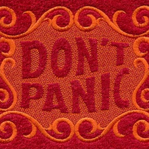 HHGTTG Inspired Button: Don't Panic & Know Where Your Towel Is