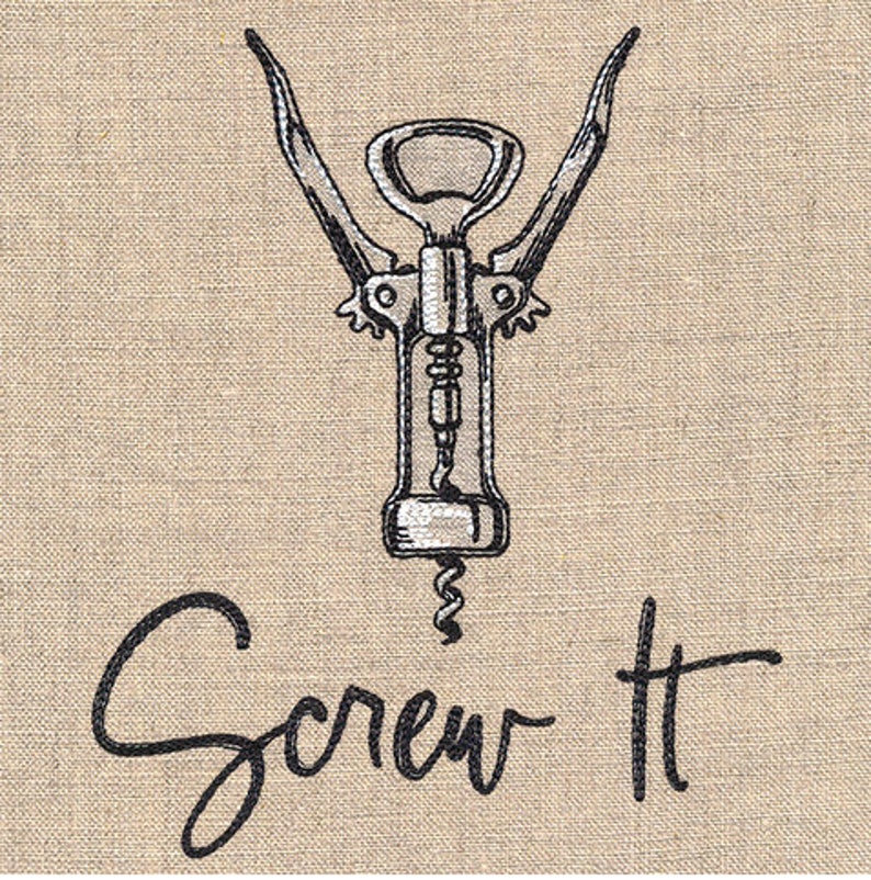 EmbroideryEverywhere Screw It Wine Opener Waffle Weave Towel - Thumbnail 2