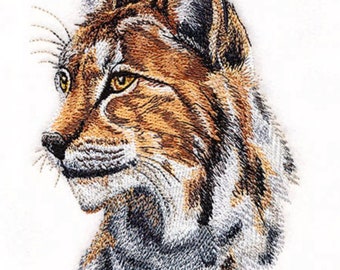 Beautiful Bobcat Embroidered Waffle Weave Hand/Dish Towel