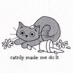 The Catnip Made Me Do It Embroidered Waffle Weave Hand/Dish Towel