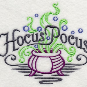 Cauldron Hocus Pocus Embroidered Waffle Weave Hand/Dish Towel image 1