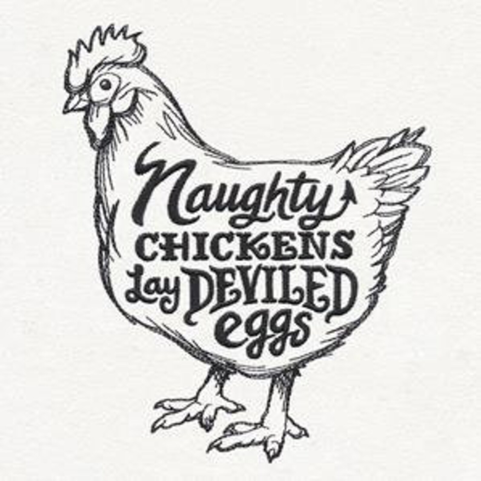Naughty Chickens Lay Deviled Eggs Embroidered Waffle Weave Etsy