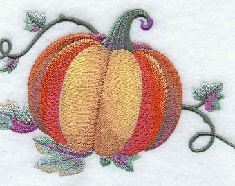 Watercolor Pumpkin Embroidered Waffle Weave Hand/Dish Towel