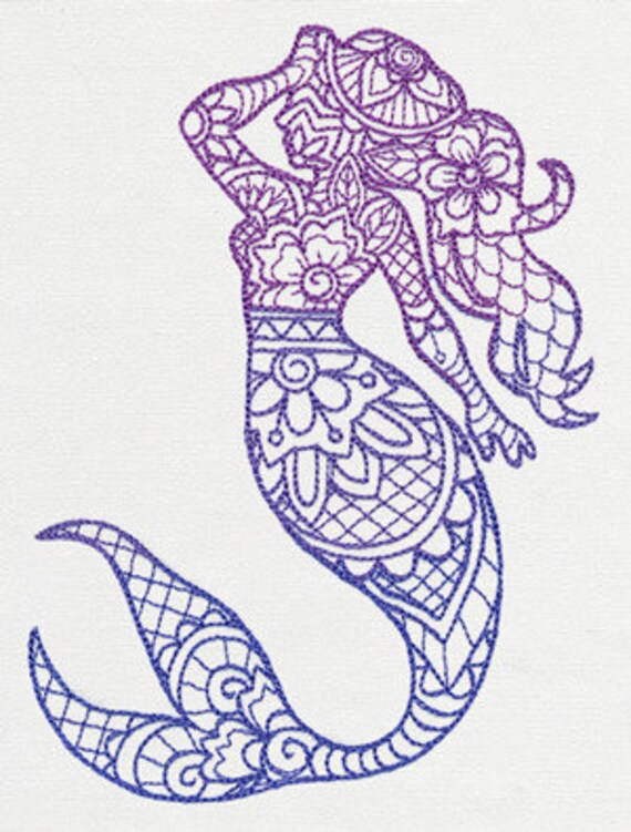 Download Mendhika Mermaid Embroidered Flour Sack Hand/Dish Towel | Etsy