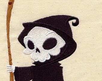 Little Death Grim Reaper Embroidered Waffle Weave Hand/Dish Towel