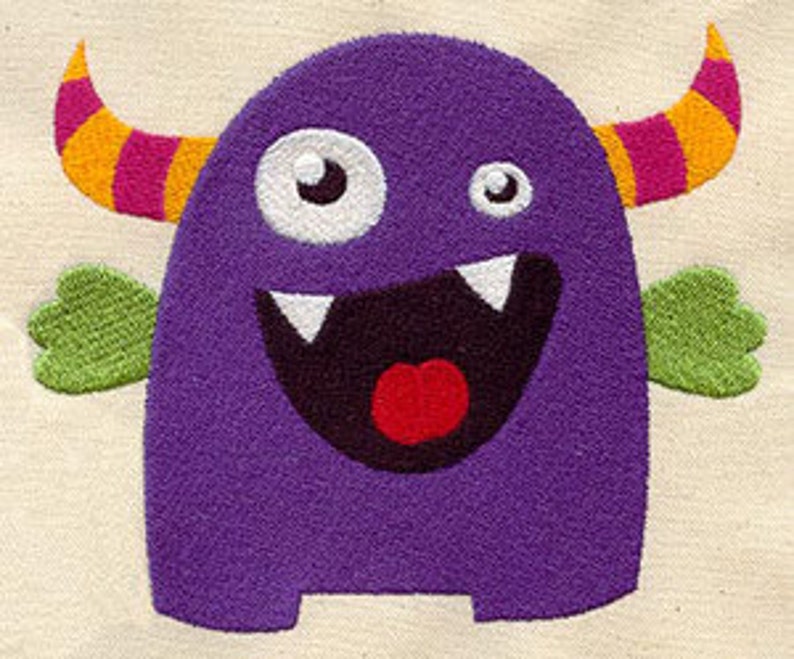 Monstrous Love Monster Embroidered Waffle Weave Hand/Dish Towel image 1