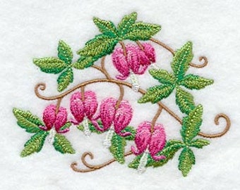 Bleeding Hearts Embroidered Waffle Weave Hand/Dish Towel