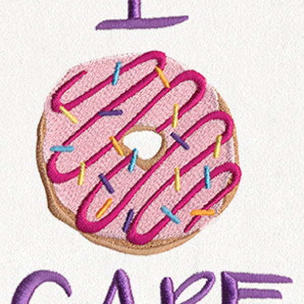 I Donut Care Embroidered Waffle Weave Hand/Dish Towel