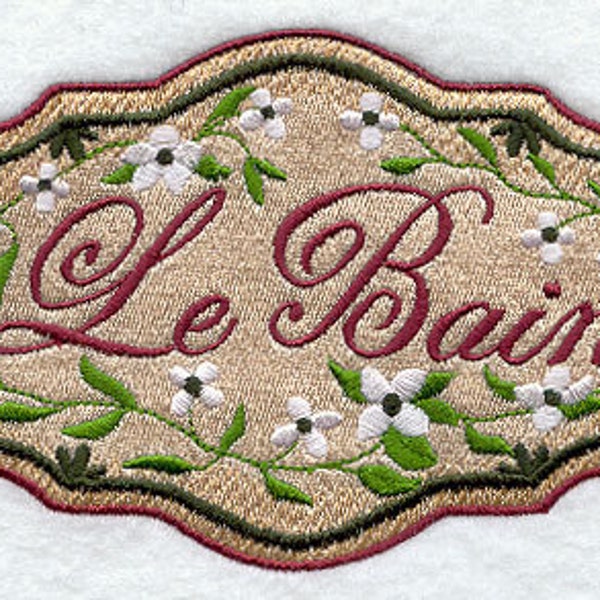 Guest Bath Le Bain Embroidered Waffle Weave Hand/Dish Towel