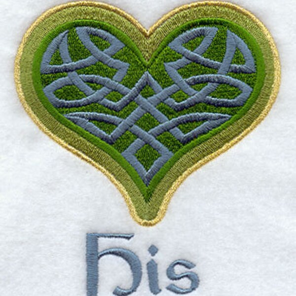 Celtic Knot Heart HIS Embroidered Waffle Weave Hand/Dish Towel