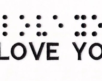 I Love You in Braille ASL - Embroidered Waffle Weave Hand/Dish Towel