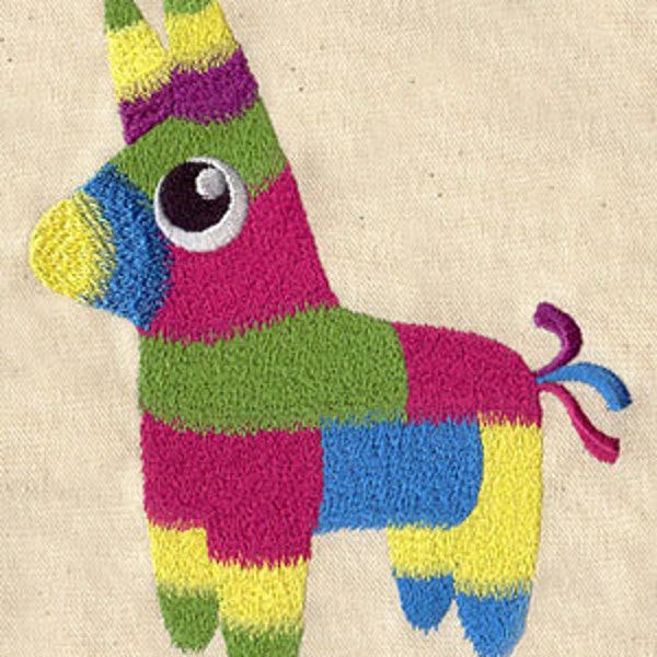 El Burro Pinata Mexican Culture Embroidered Waffle Weave Hand Towel