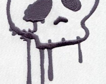 Graffiti Skull Embroidered Waffle Weave Hand/Dish Towel