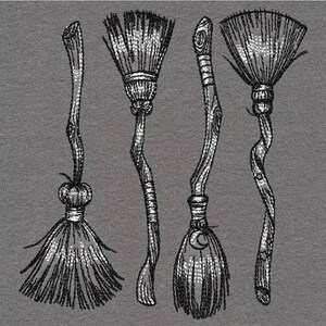 Witch Broom Gallery Embroidered Waffle Weave Hand/Dish Towel