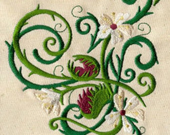 Venus Flytrap Embroidered Waffle Weave Towel