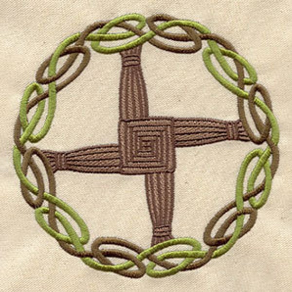 Celtic Brigid's Cross Embroidered Waffle Weave Hand/Dish Towel