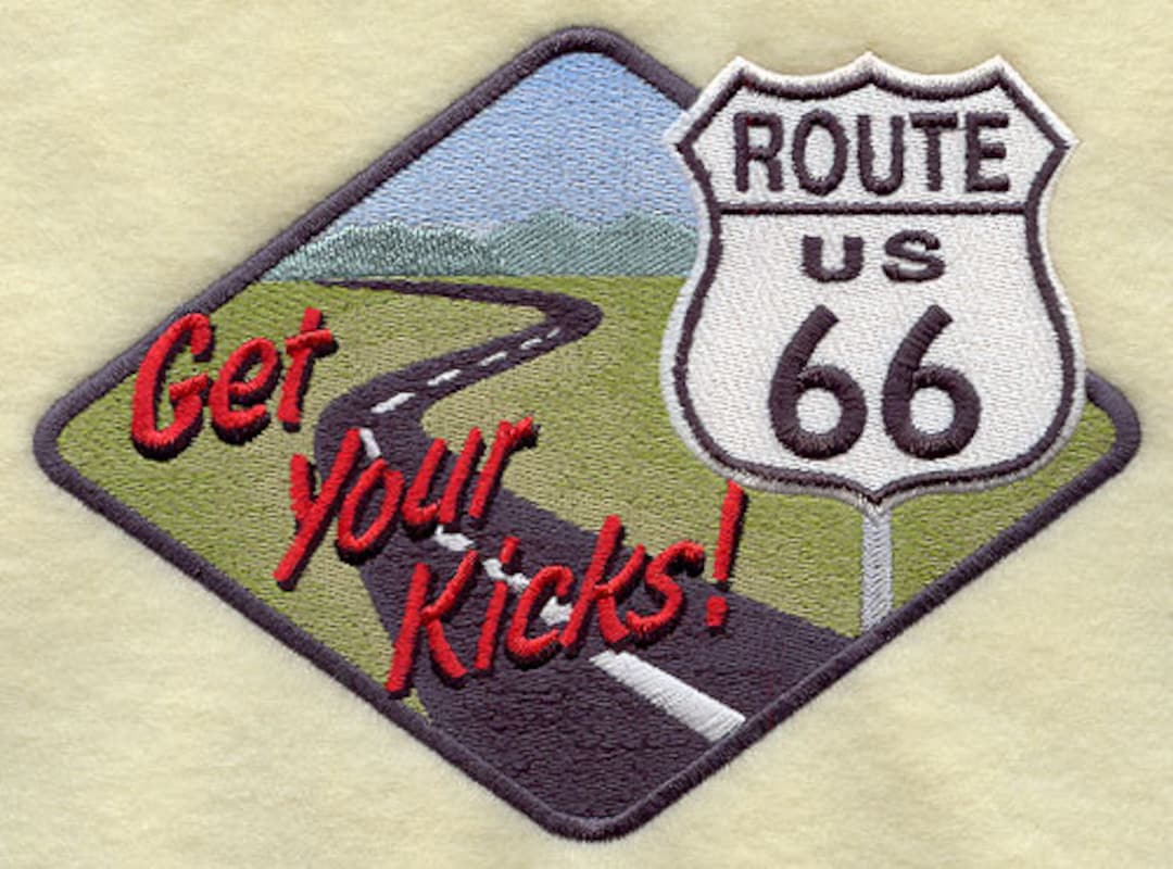 Get Your Kicks on Route 66 Sign Embroidered Waffle Weave Hand/dish ...