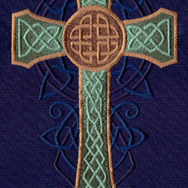 Celtic Majesty Cross Embroidered Waffle Weave Hand/Dish Towel