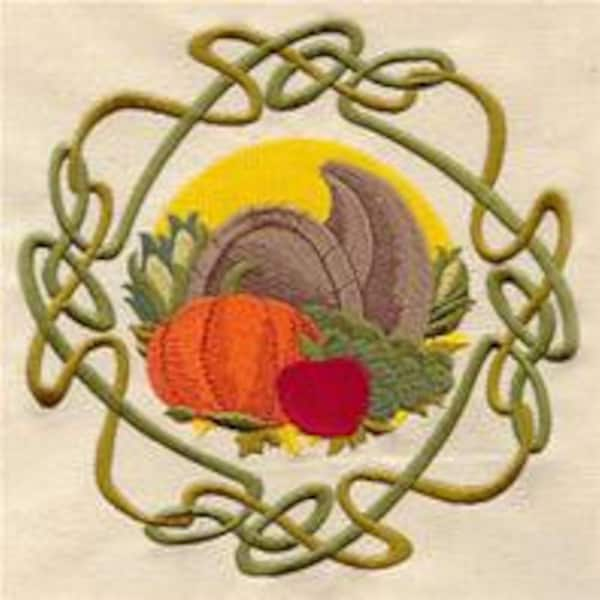 Celtic Wheel of the Year - Mabon Embroidered Waffle Weave Hand/Dish Towel