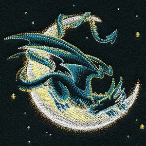 Asciugamano/asciugamano da cucina con ricamo a nido d&#39;ape Luna e drago