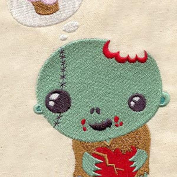 Sweet Zombie Embroidered Waffle Weave Towel