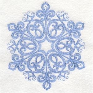 Brushstroke Snowflake Embroidered Waffle Weave Hand/Dish Towel image 1