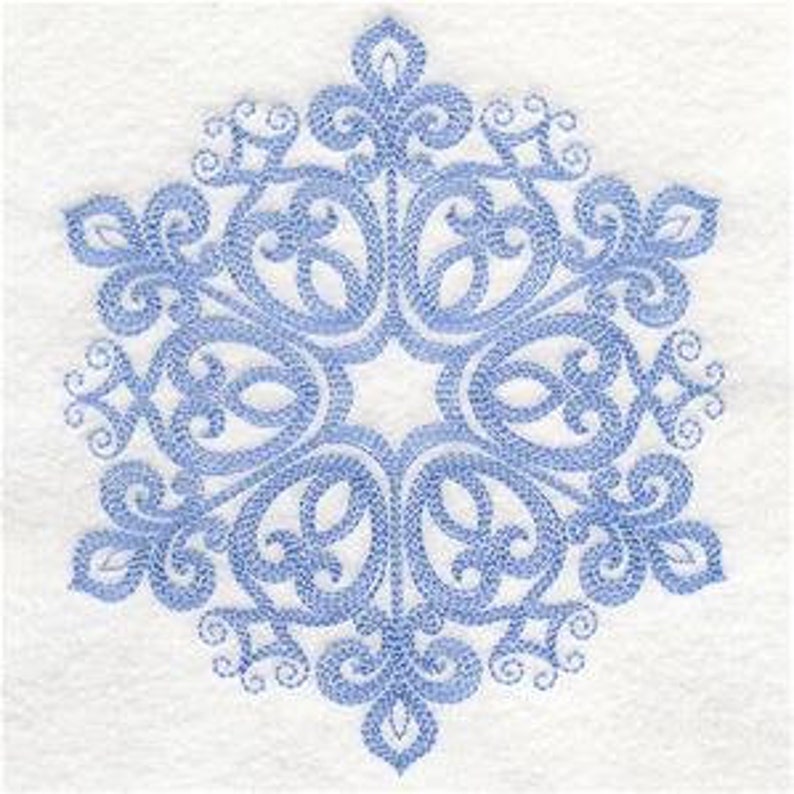 Brushstroke Snowflake Embroidered Waffle Weave Hand/Dish Towel image 1