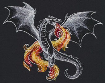 Beautiful Dragon Embroidered Waffle Weave Hand/Dish Towel