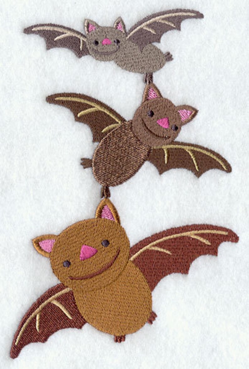 Bunch of Bats Stack Embroidered Waffle Weave Hand/Dish Towel image 1