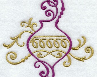 Fa La La Ornament Embroidered Waffle Weave Hand/Dish Towel