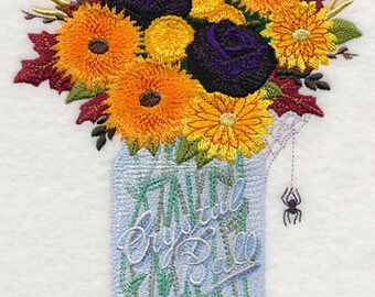 Halloween Crystal Ball Bouquet Embroidered Waffle Weave Hand/Dish Towel