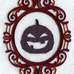 Creepy Cameo Jack o Lantern Embroidered Waffle Weave Hand/Dish Towel image 1