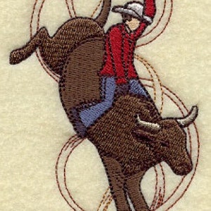 Bull Rider Embroidery Cowboy Bull Rider Spray Embroidered Waffle Weave Hand/dish Towel - Etsy