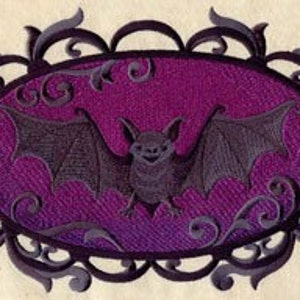 Bat Cameo Embroidered Waffle Weave Hand/Dish Towel image 1