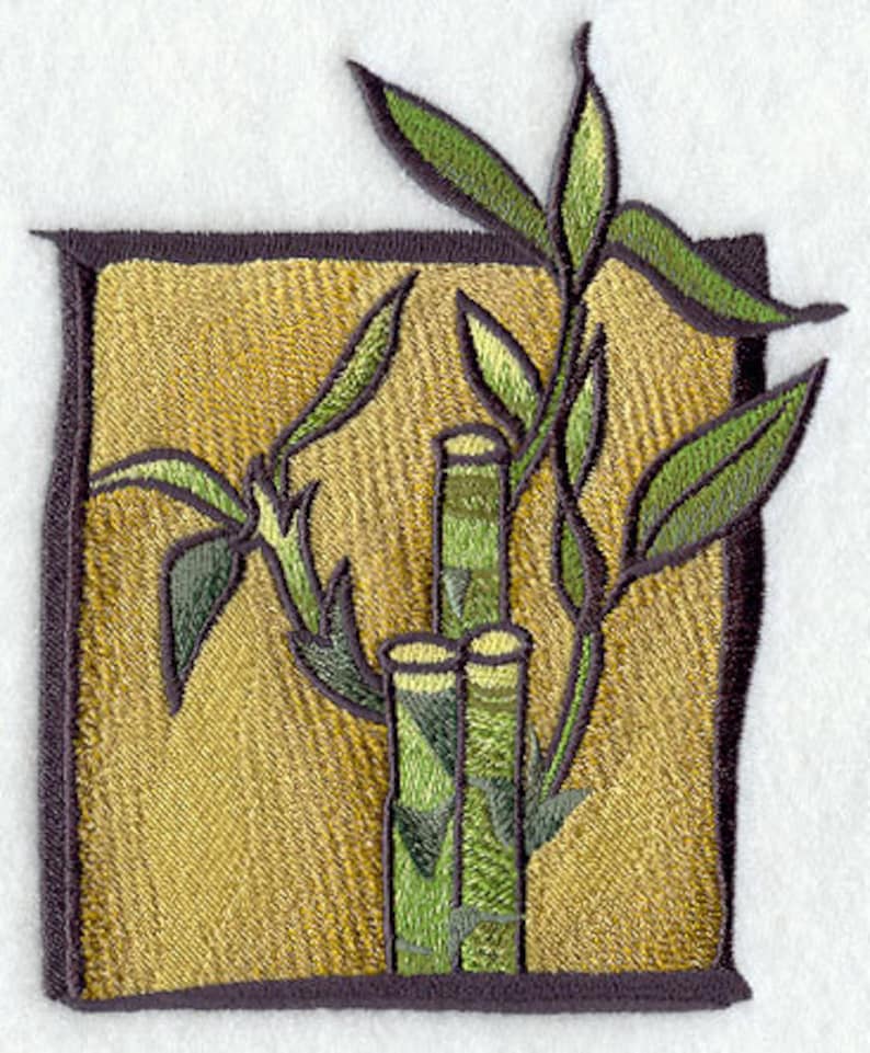 Asian Bamboo Embroidered Waffle Weave Hand/Dish Towel Etsy