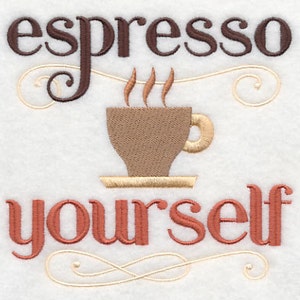 Espresso Yourself - Embroidered Waffle Weave Hand/Dish Towel