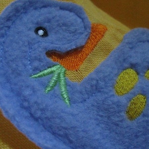 Veggiesaurus FLEECE APPLIQUE Embroidered Waffle Weave Hand/Dish Towel